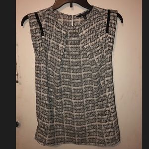 Black and White Patterned Blouse